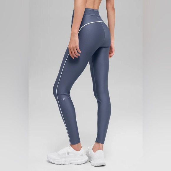 Alo Yoga Airlift High-Waist Suit Up Legging Bluestone / White S - Picture 2 of 6